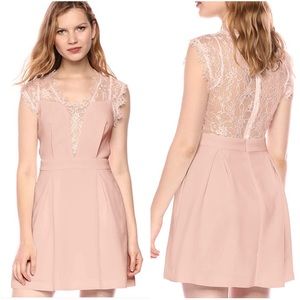 Dusty Pink Lace Inset Dress